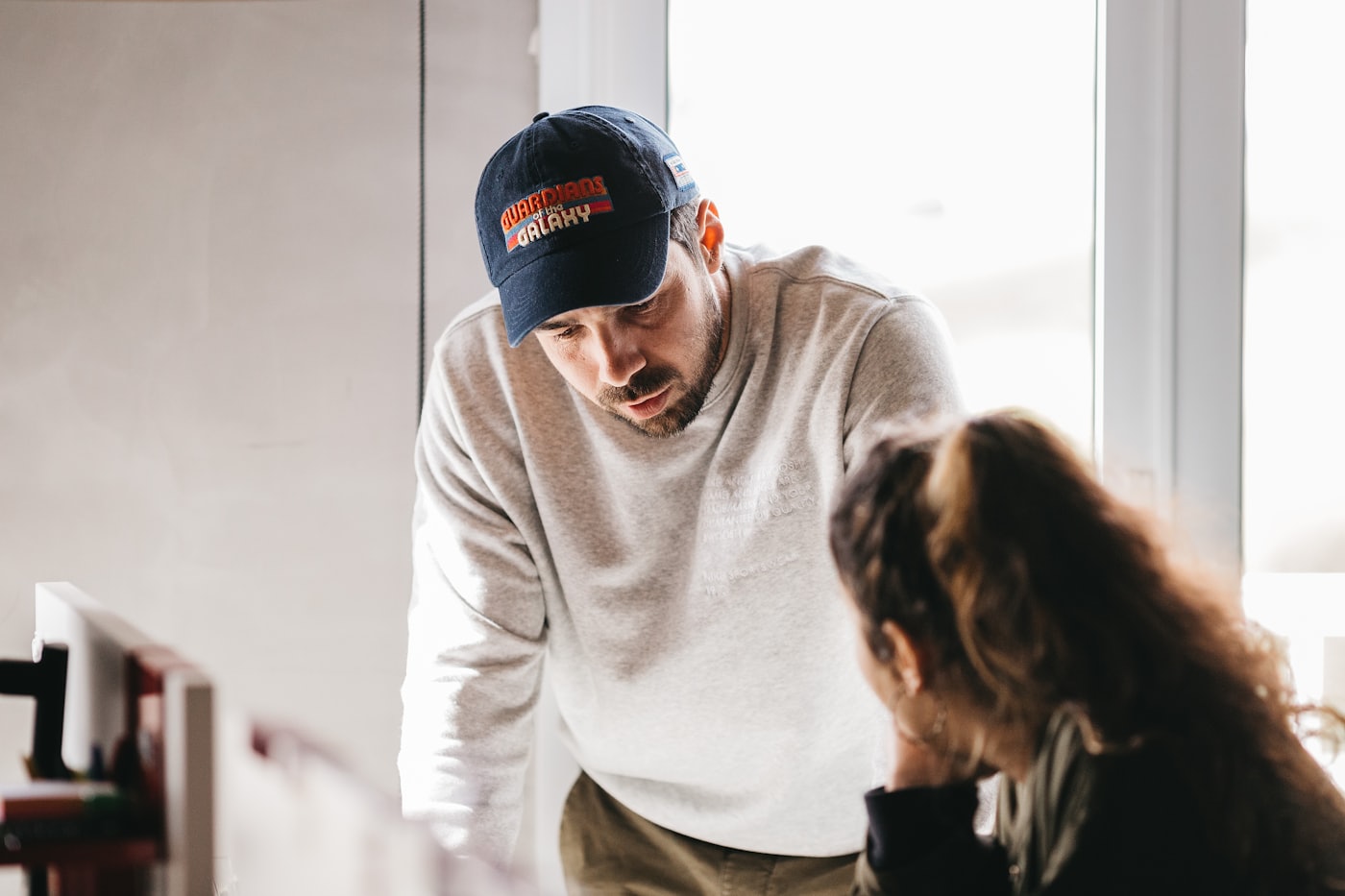 Salesperson in conversation with a customer